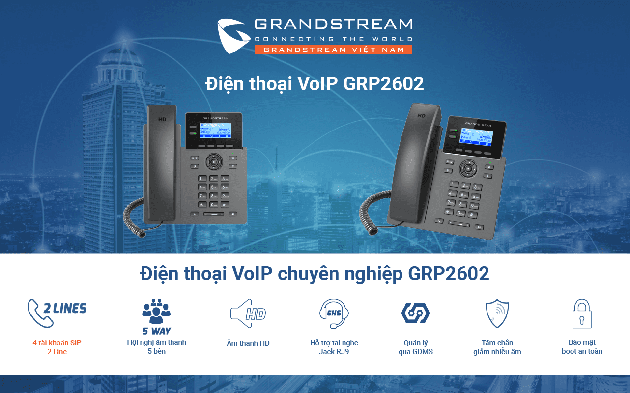 Điện thoại VoIP chuyên nghiệp GRP2602